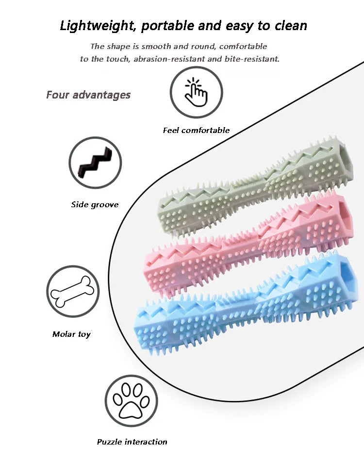 Durable Rubber Dog Toothbrush Chew Stick