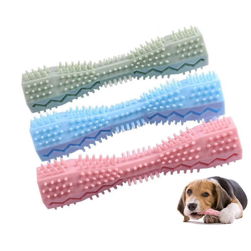 Durable Rubber Dog Toothbrush Chew Stick