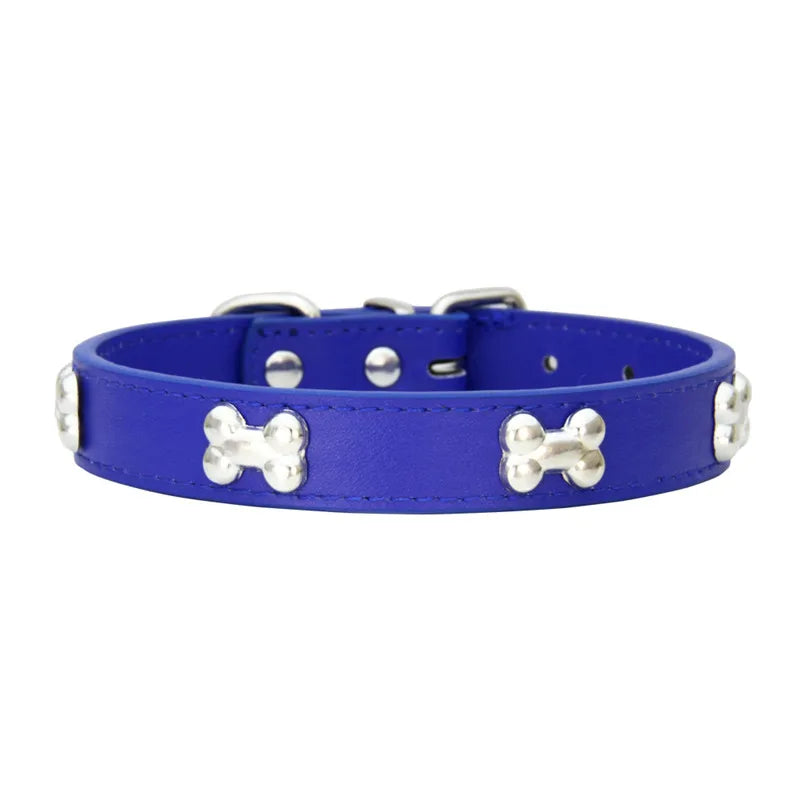 Durable Bone Leather Dog Collar