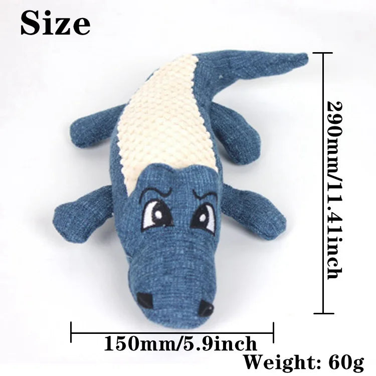 Plush Alligator Dog Chew Toy with Squeaker
