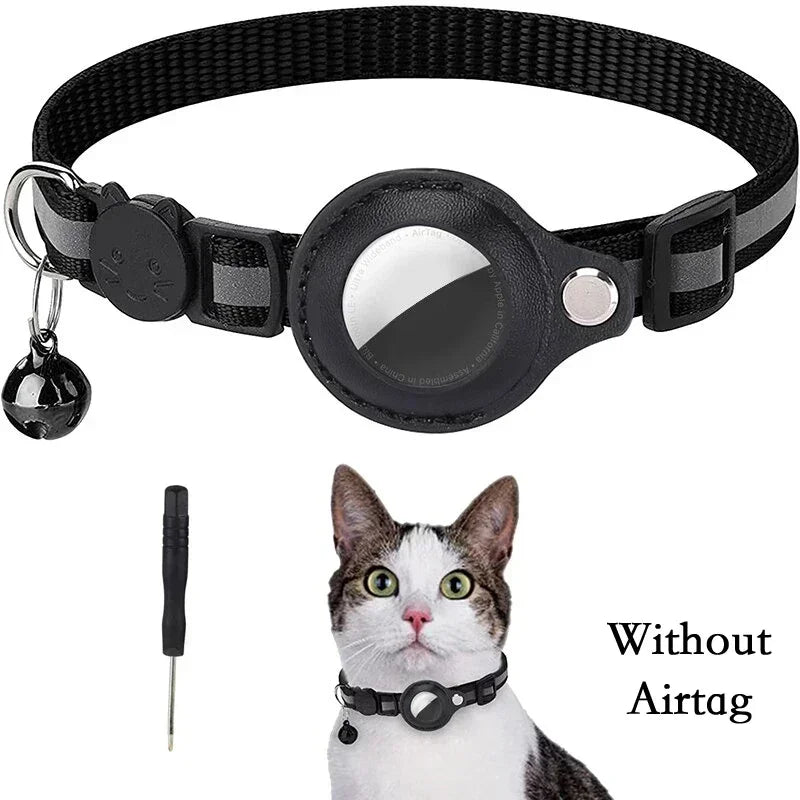 Reflective Airtag Cat Collar with Bell