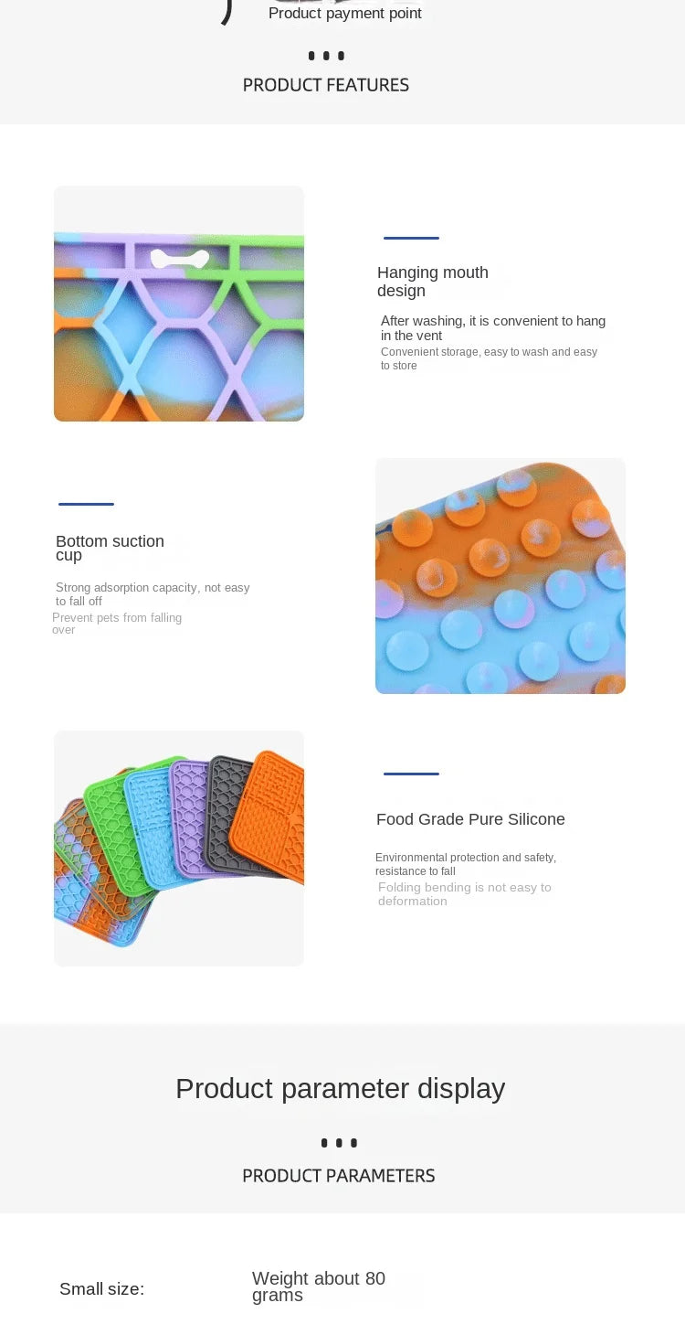 Silicone Pet Licking Pad – Slow Feeder with Suction Cups