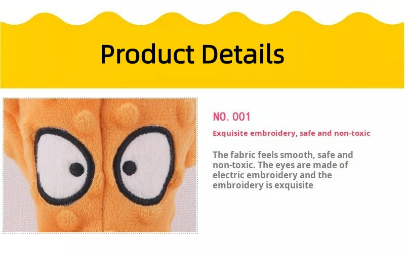 Bite-Resistant Plush Octopus Squeaky Dog Toy