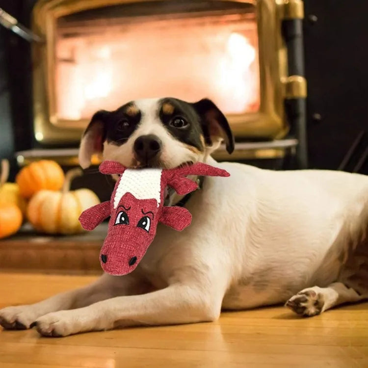 Plush Alligator Dog Chew Toy with Squeaker