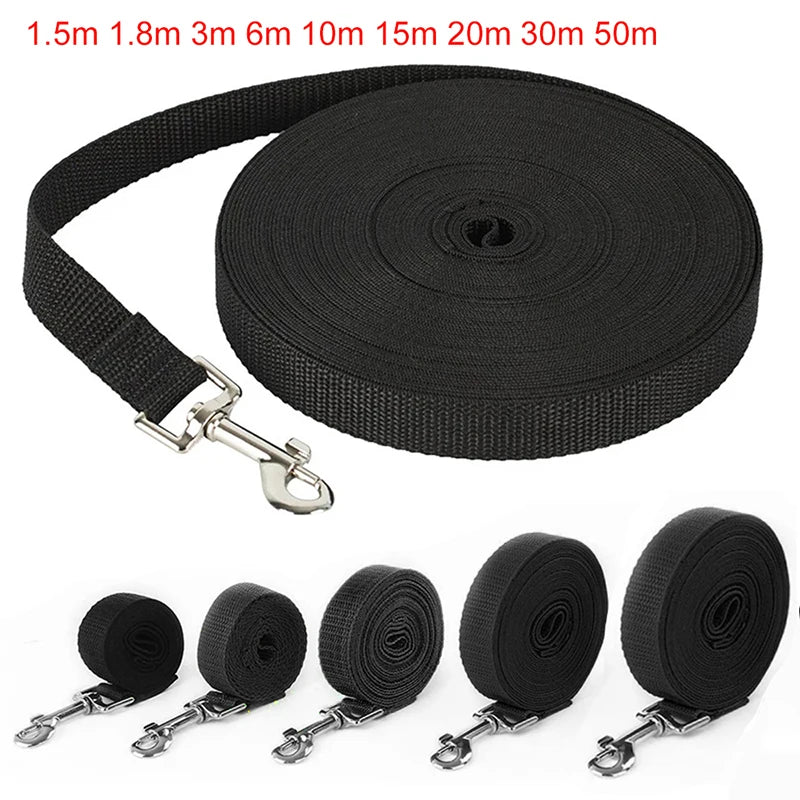 Long Nylon Dog Training Leash 10m–20m