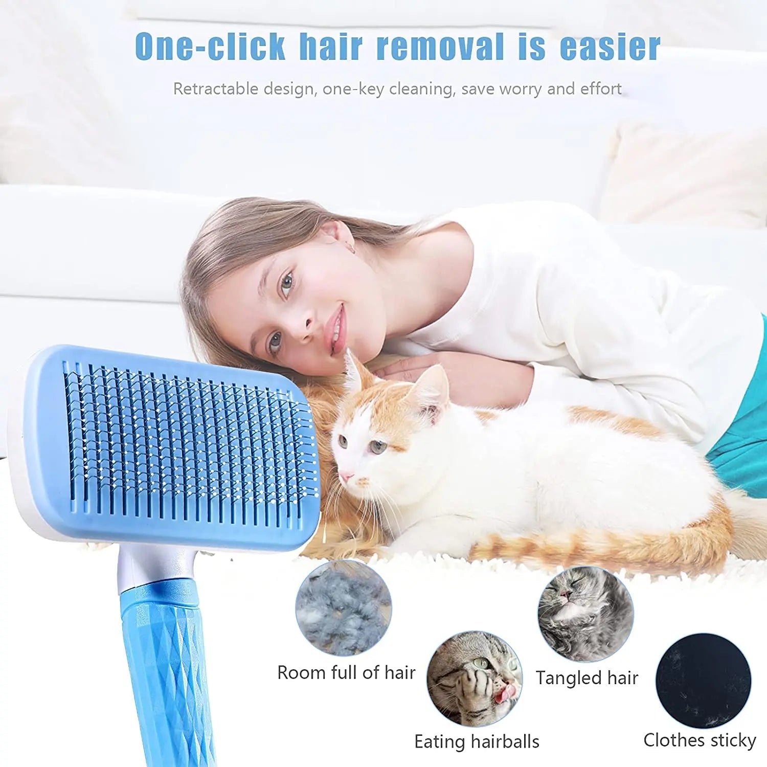 Dog & Cat Hair Remover Grooming Brush