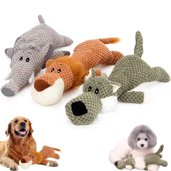 Bite-Resistant Plush Squeaky Dog Toy – Animal Design