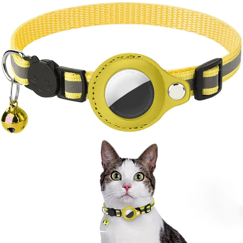 Reflective Airtag Cat Collar with Bell