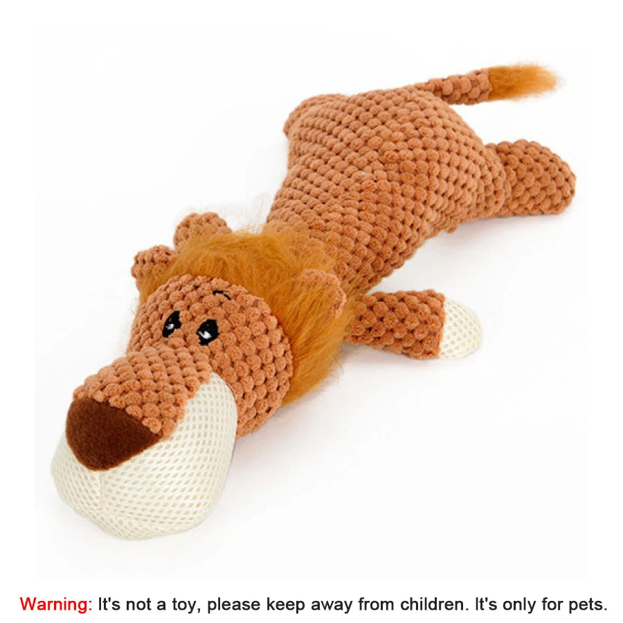 Bite-Resistant Plush Squeaky Dog Toy – Animal Design