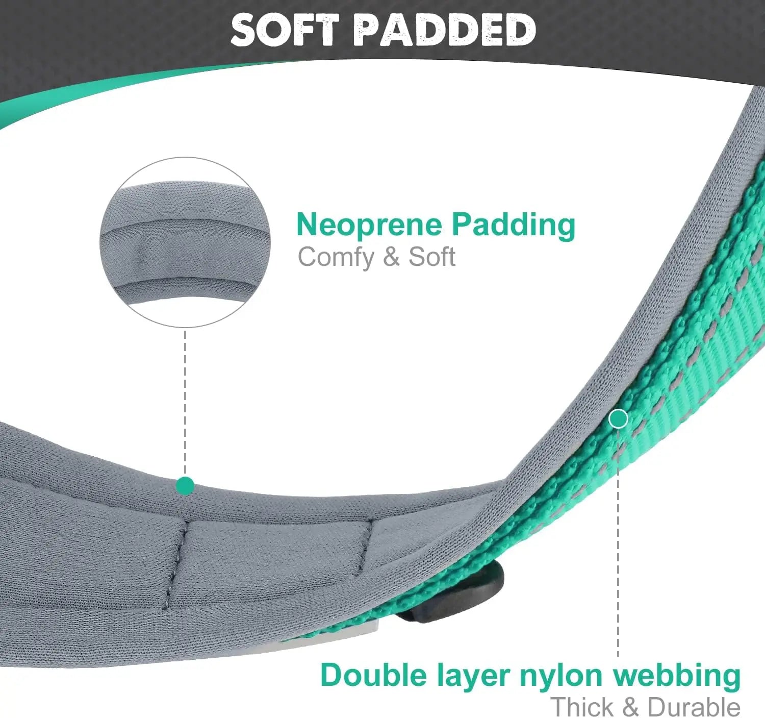 Padded Reflective Neoprene Dog Collar