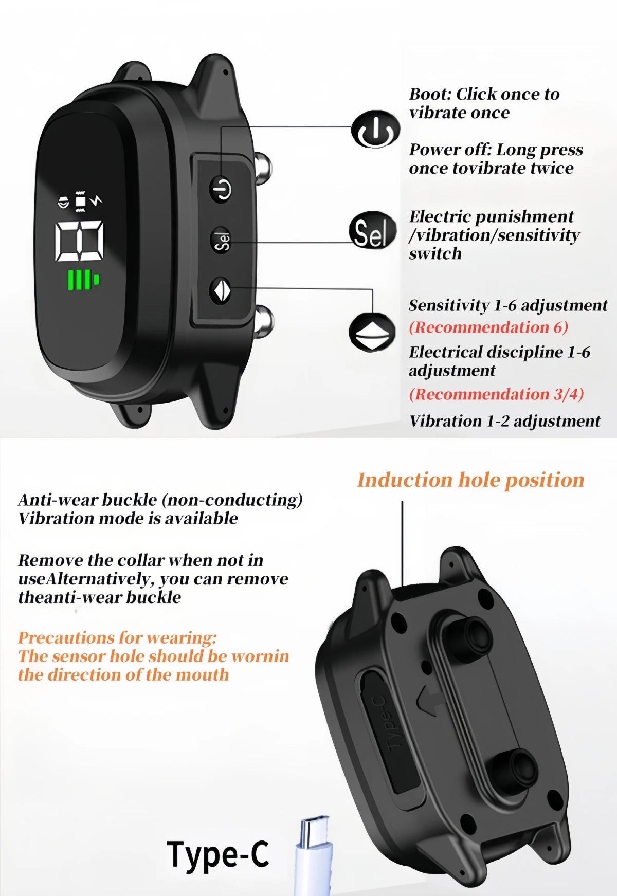 Rechargeable Automatic Anti-Bark Dog Collar