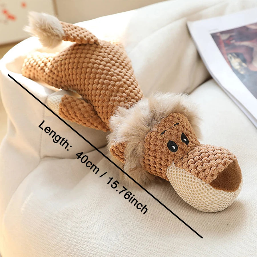 Bite-Resistant Plush Squeaky Dog Toy – Animal Design
