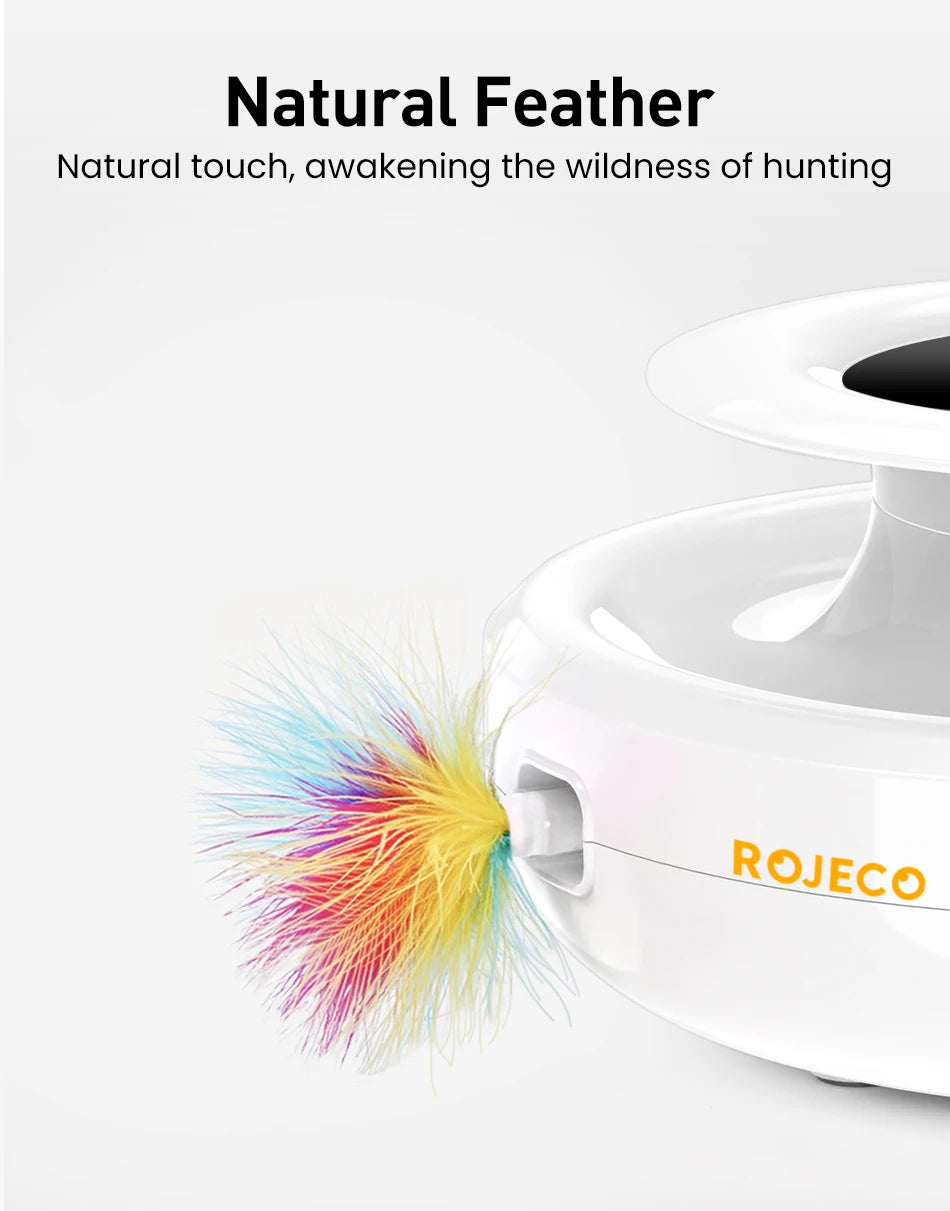 ROJECO 2-in-1 Smart Cat Feather & Ball ToyROJECO 2-in-1 Smart Cat Feather & Ball Toy