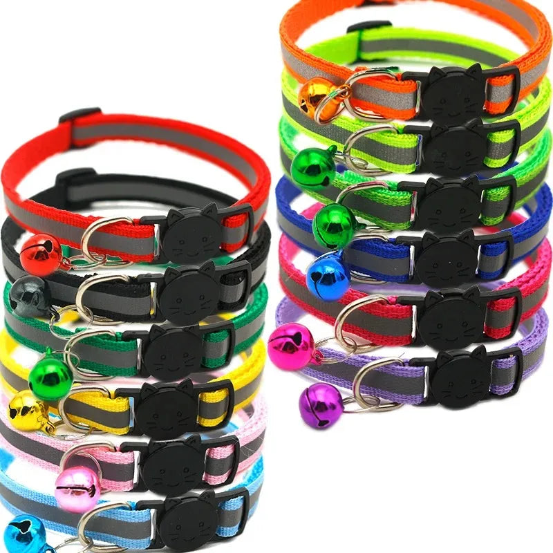10PCS Adjustable Cat Collars with Bell