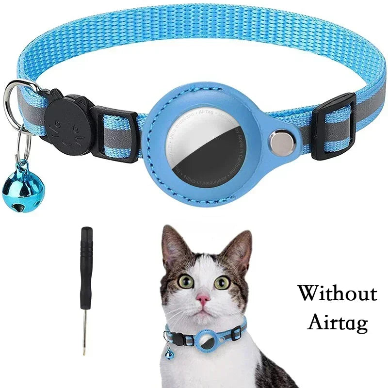 Reflective Airtag Cat Collar with Bell