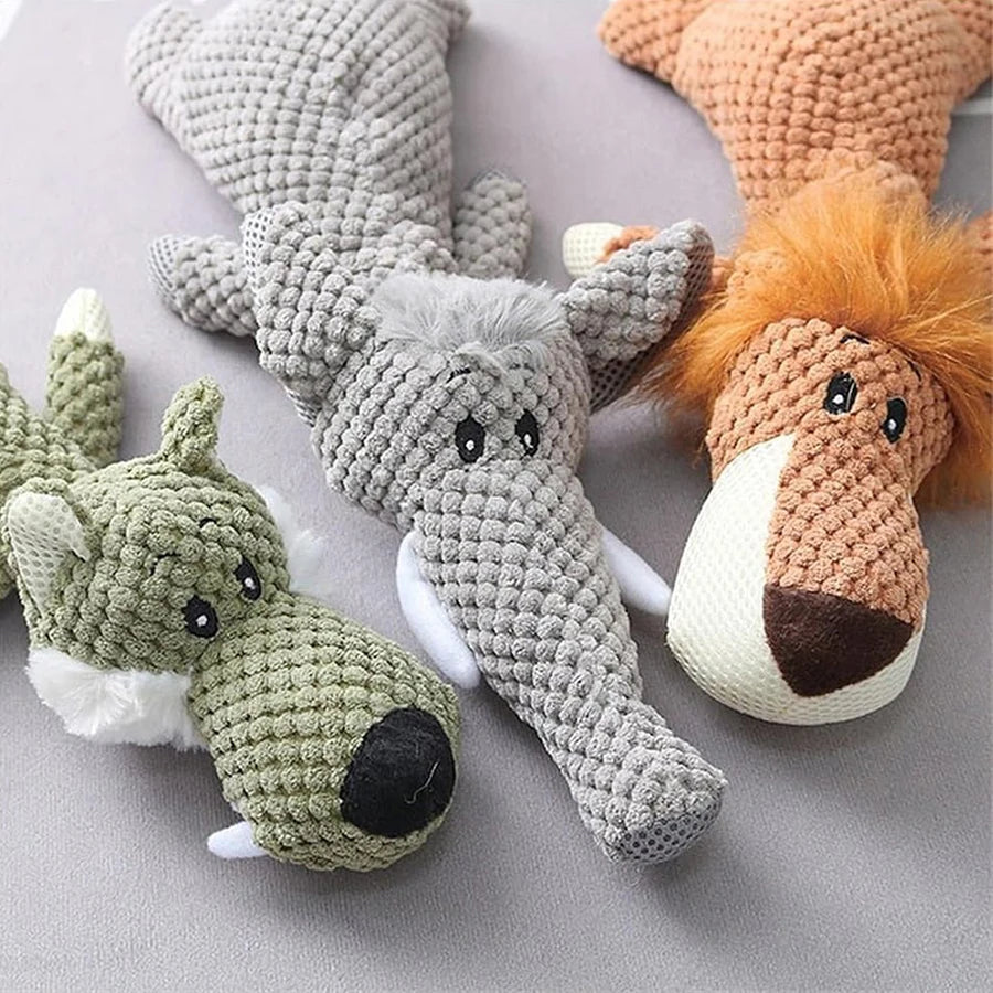 Bite-Resistant Plush Squeaky Dog Toy – Animal Design