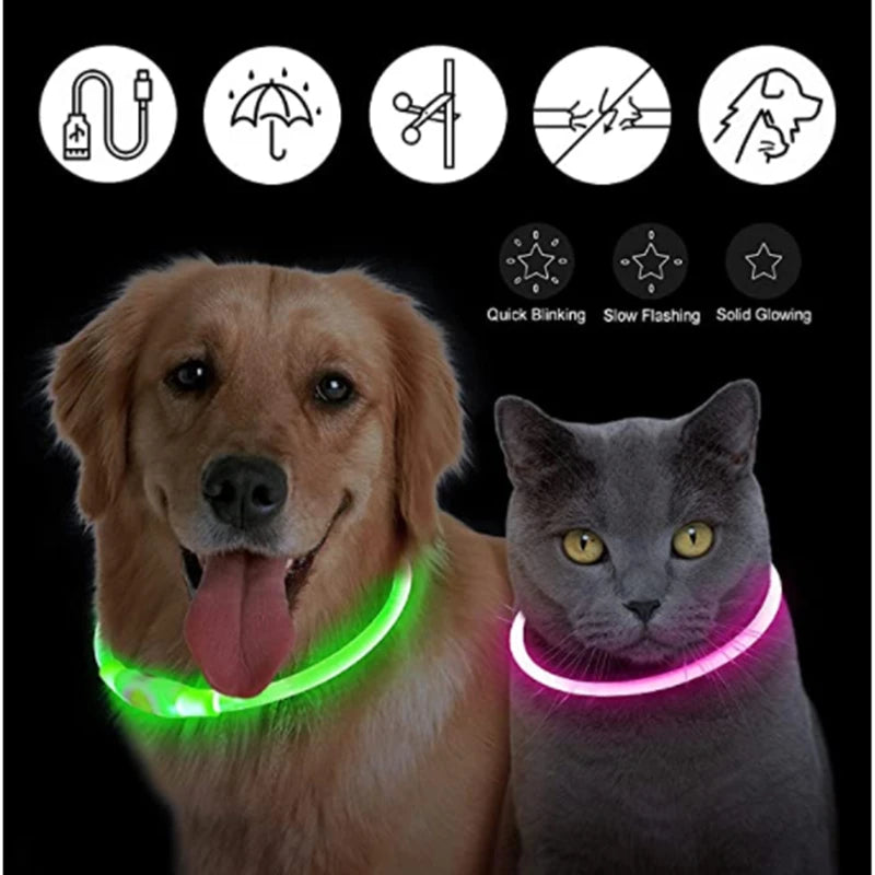 USB Rechargeable LED Pet Safety Collar