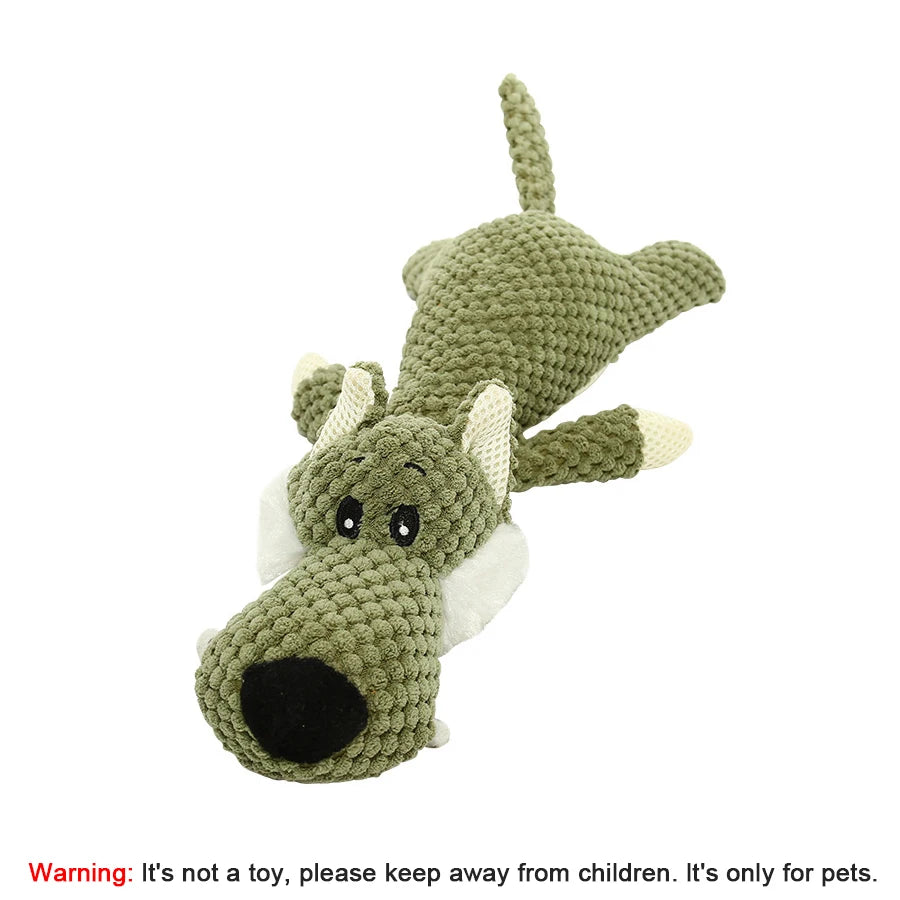 Bite-Resistant Plush Squeaky Dog Toy – Animal Design