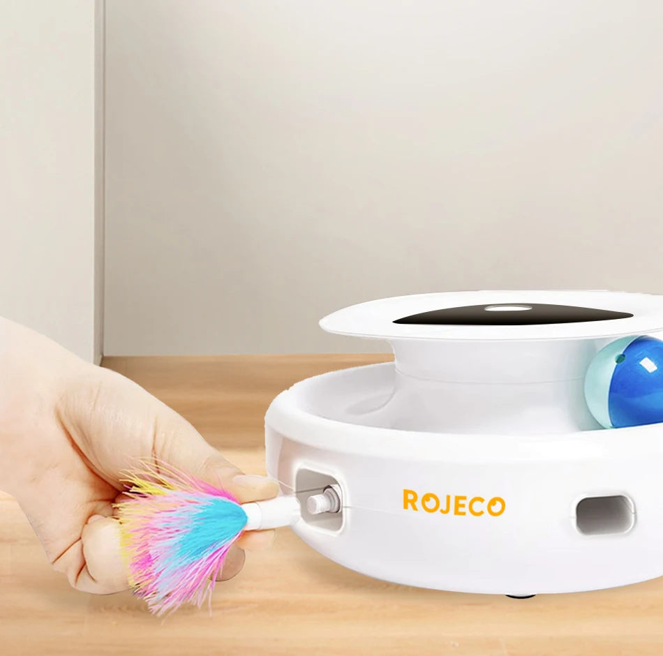 ROJECO 2-in-1 Smart Cat Feather & Ball ToyROJECO 2-in-1 Smart Cat Feather & Ball Toy