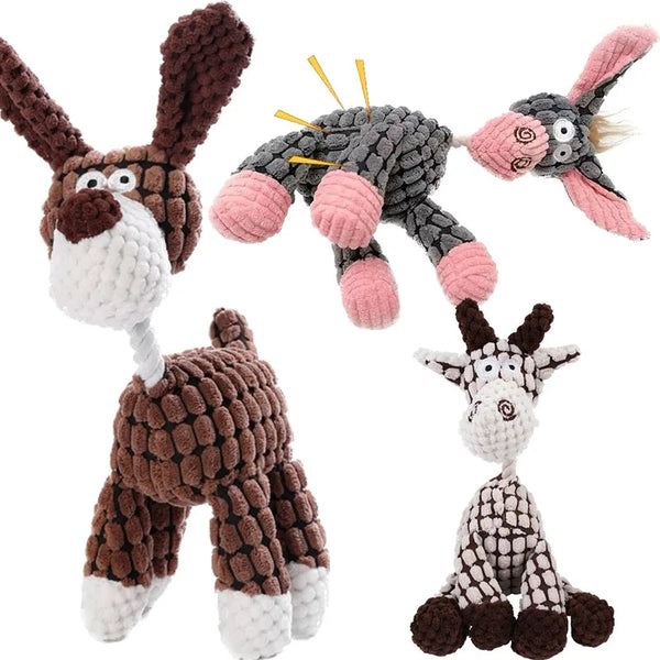 Plush Donkey Squeaky Dog Chew Toy