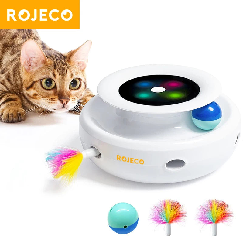 ROJECO 2-in-1 Smart Cat Feather & Ball ToyROJECO 2-in-1 Smart Cat Feather & Ball Toy
