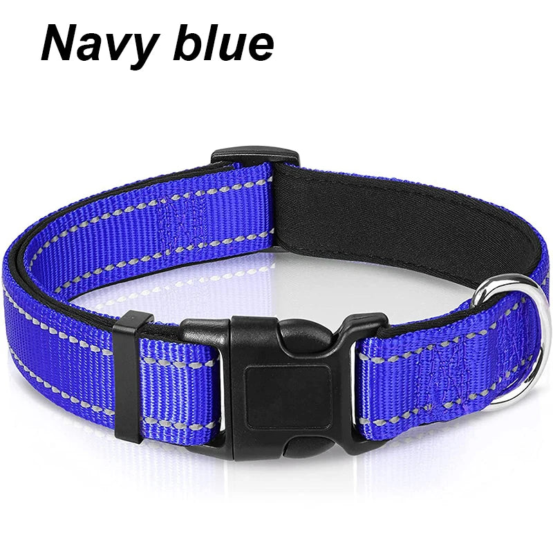 Reflective Neoprene Padded Dog Collar