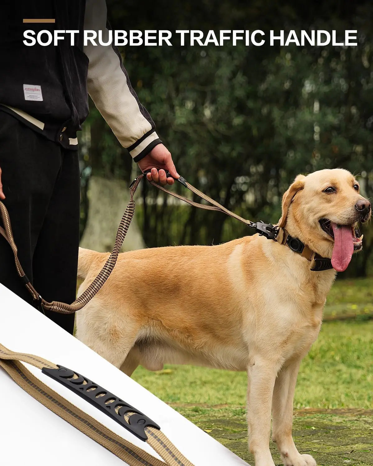 Reflective Shock-Absorbing Tactical Dog Leash