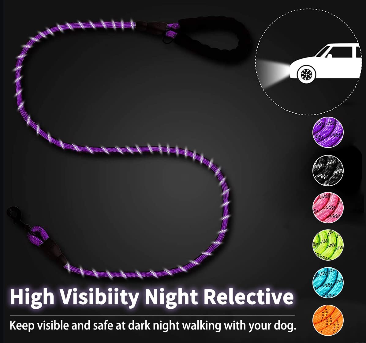 Strong Reflective Dog Leash for All Sizes