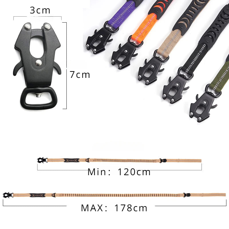 Reflective Shock-Absorbing Tactical Dog Leash