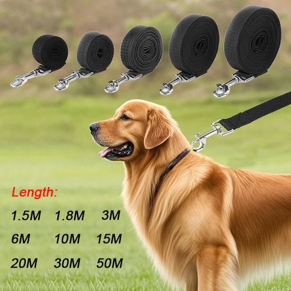Long Nylon Dog Training Leash 10m–20m