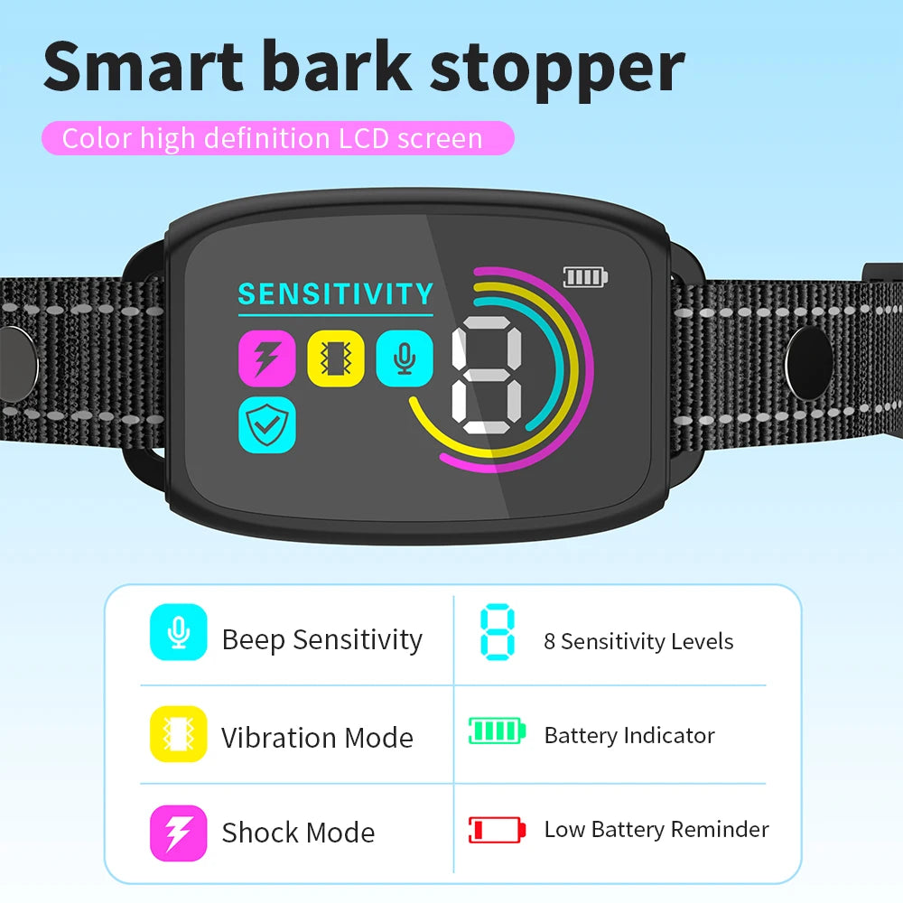 Smart Rechargeable Anti-Bark Dog Training Collar