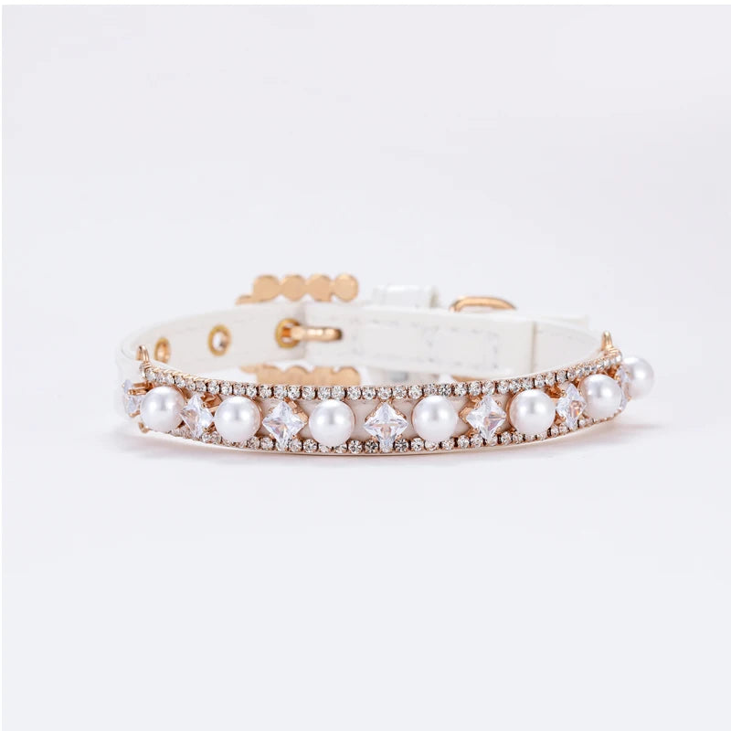 Luxury Pearl Rhinestone Cat & Puppy Necklace