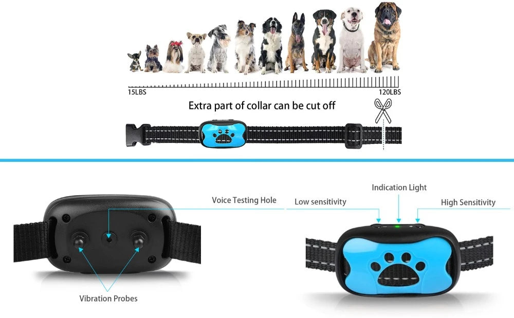 Waterproof USB Rechargeable Anti-Bark Dog Collar