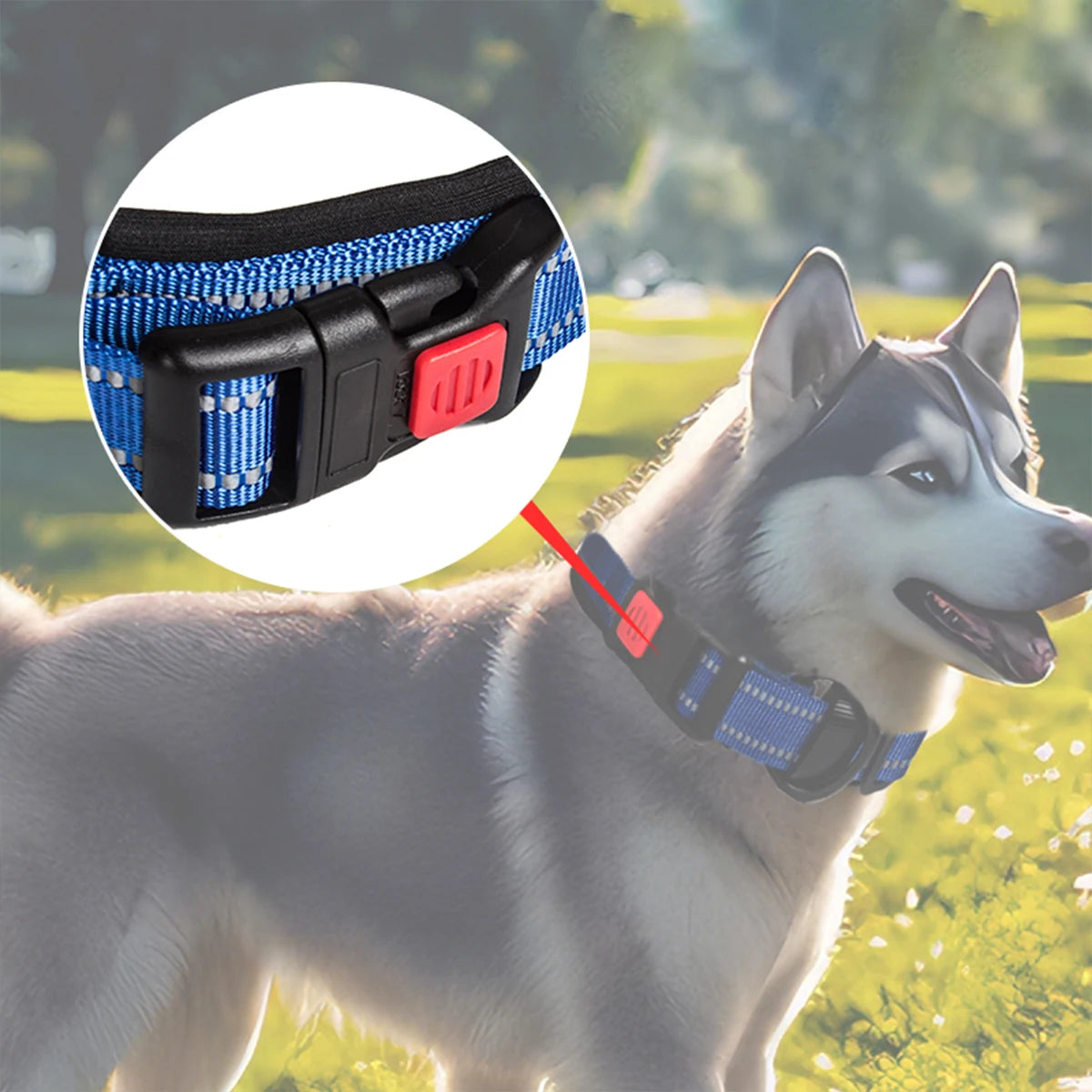 Reflective Adjustable Foam Dog Collar