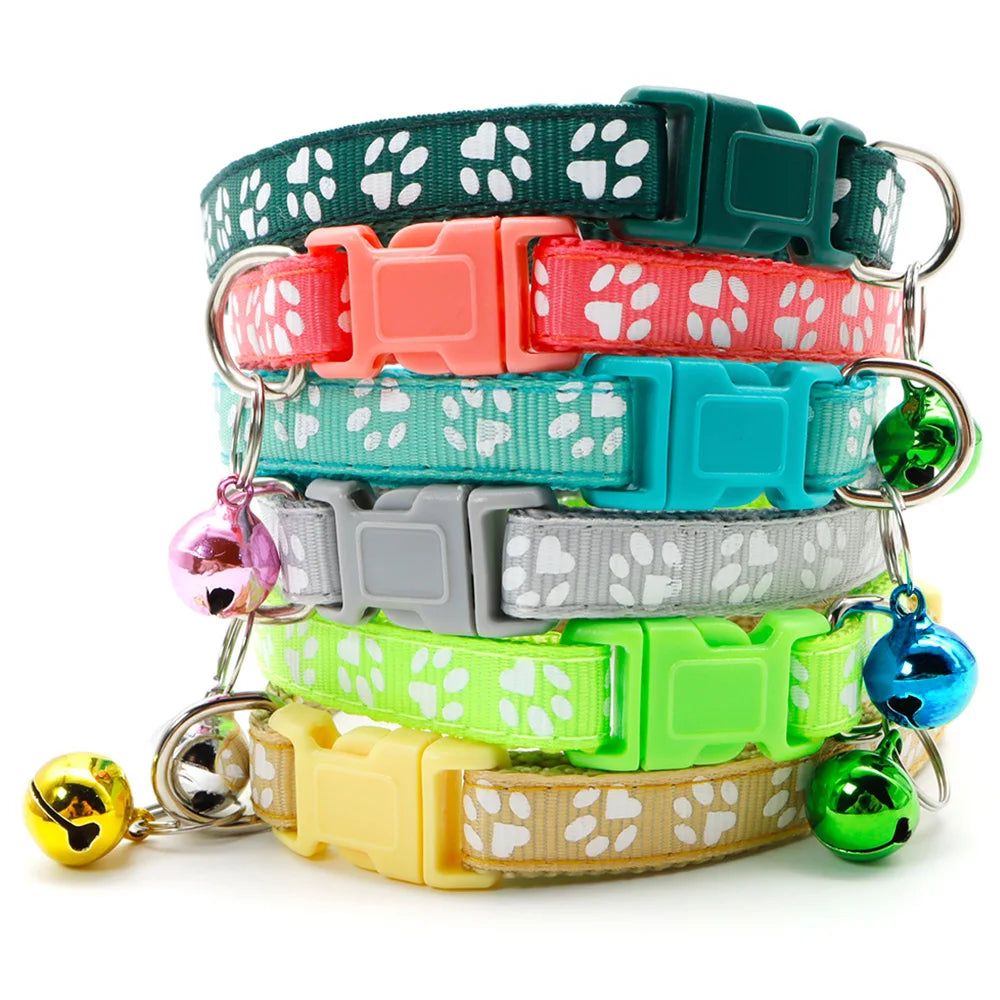 12pcs Mixed Color Pet Collars with Bell