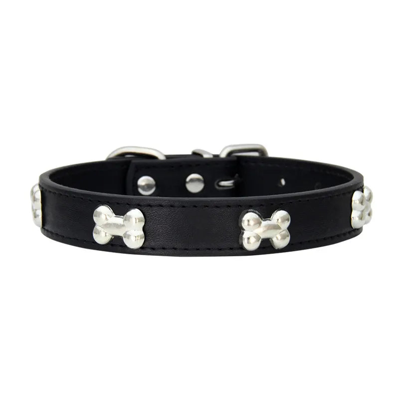 Durable Bone Leather Dog Collar