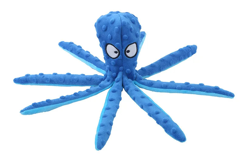 Bite-Resistant Plush Octopus Squeaky Dog Toy