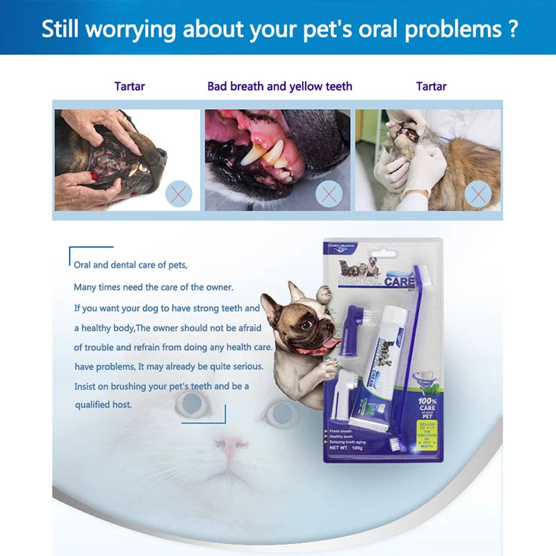 Pets Tartar Control Kit – 4-Piece Dental Care Set