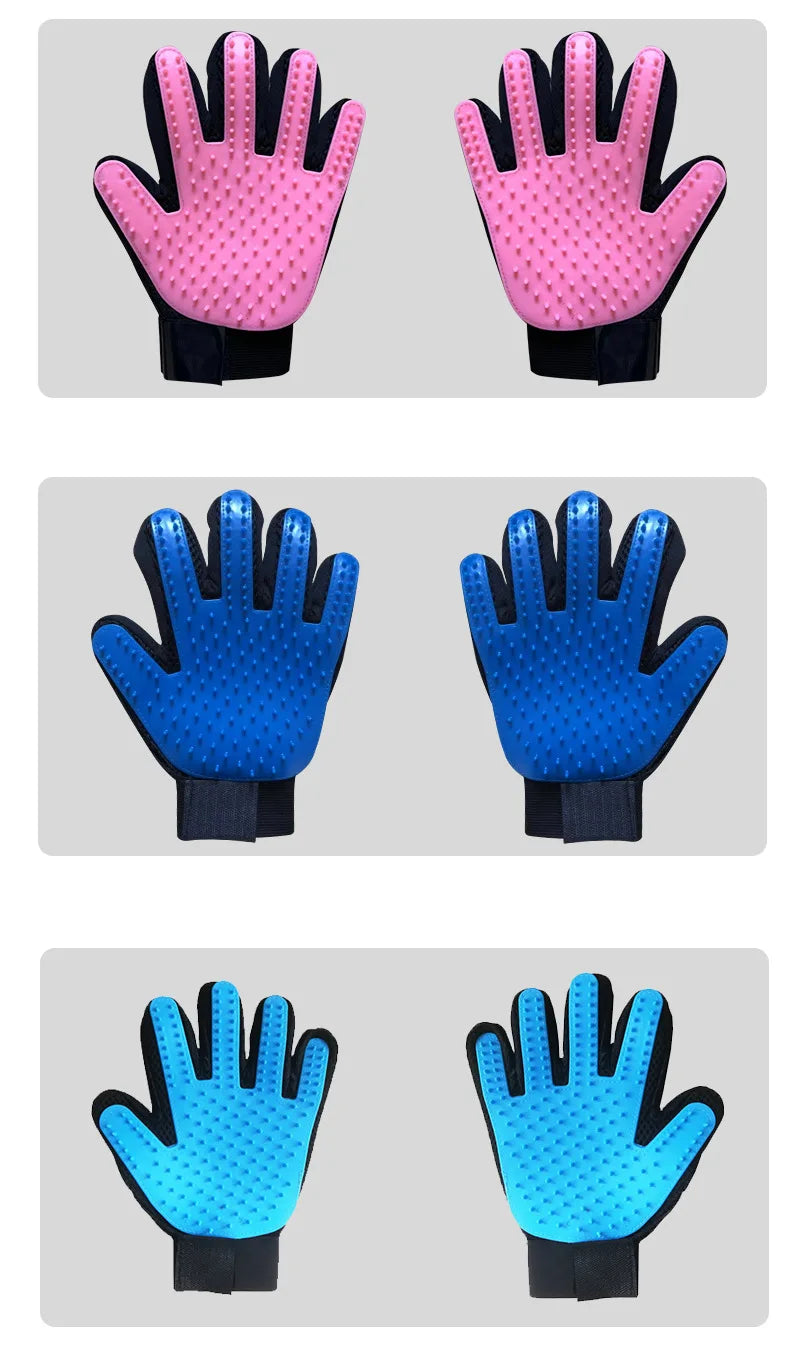 Pet Grooming Glove – Hair Remover & Massage Brush (6 Colors)