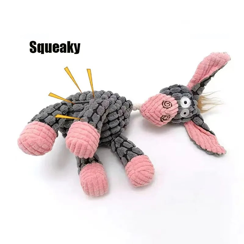 Plush Donkey Squeaky Dog Chew Toy
