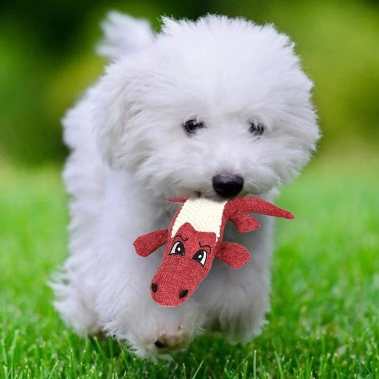Plush Alligator Dog Chew Toy with Squeaker