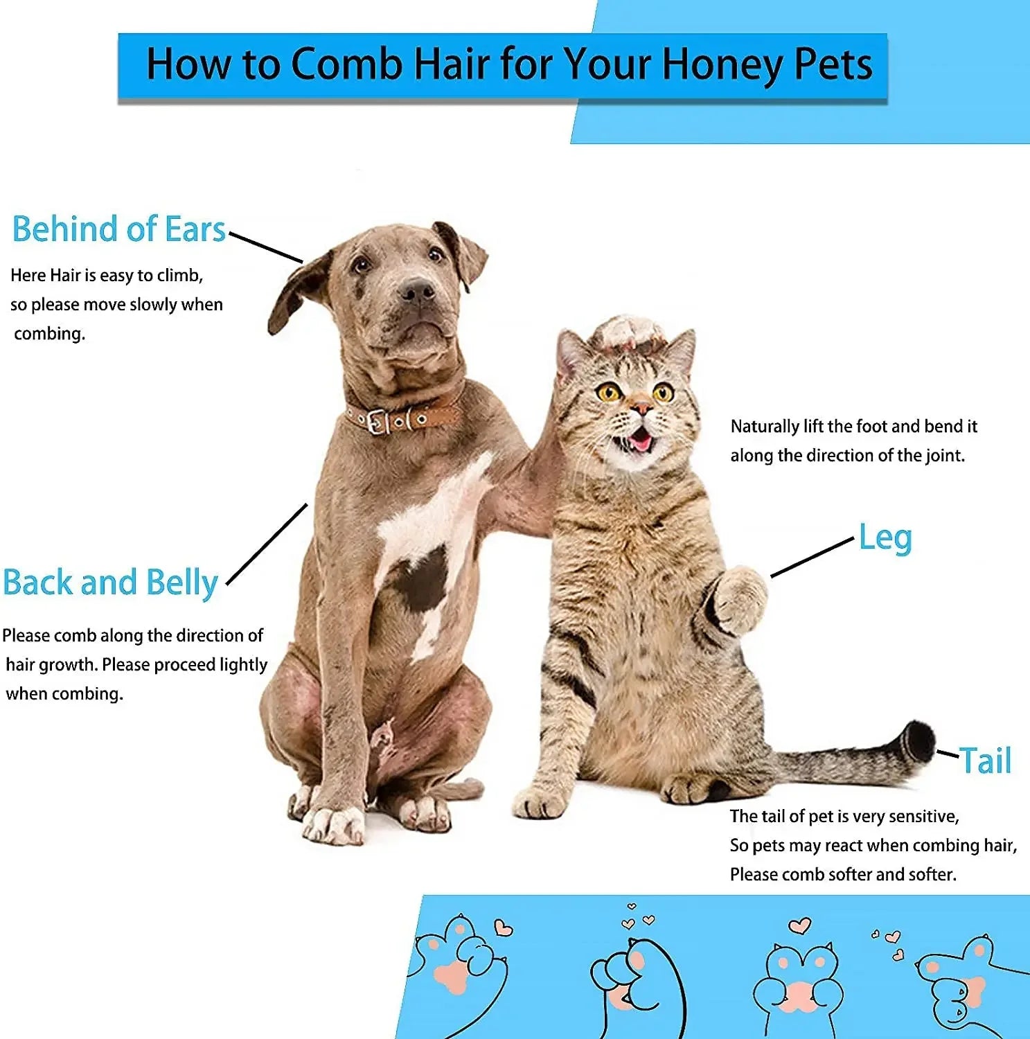 Dog & Cat Hair Remover Grooming Brush