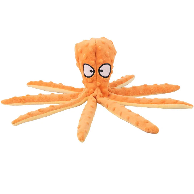 Bite-Resistant Plush Octopus Squeaky Dog Toy