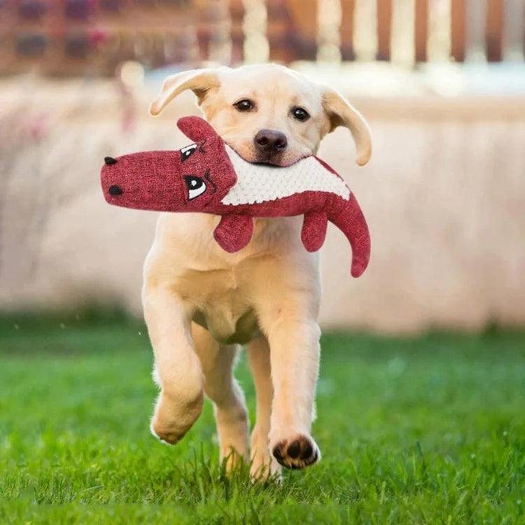 Plush Alligator Dog Chew Toy with Squeaker