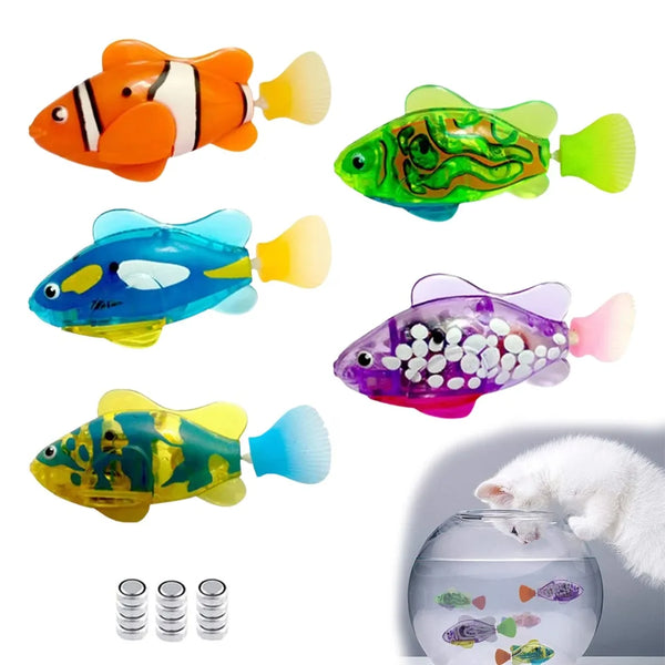 LED Interactive Swimming Robot Fish Cat Toy