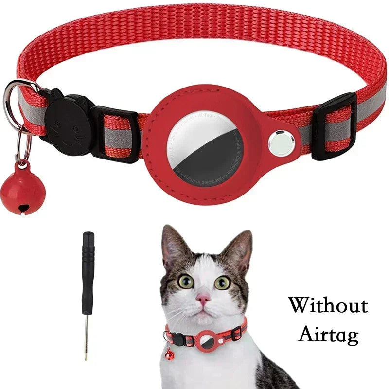 Reflective Airtag Cat Collar with Bell