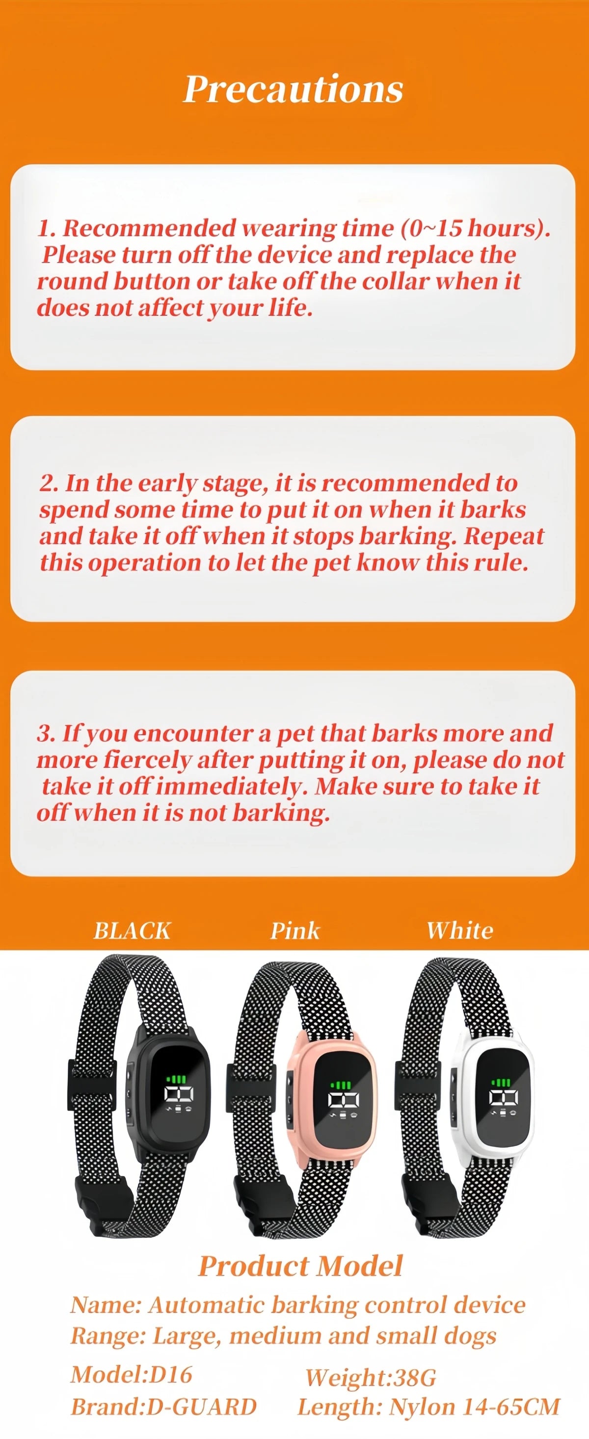 Rechargeable Automatic Anti-Bark Dog Collar