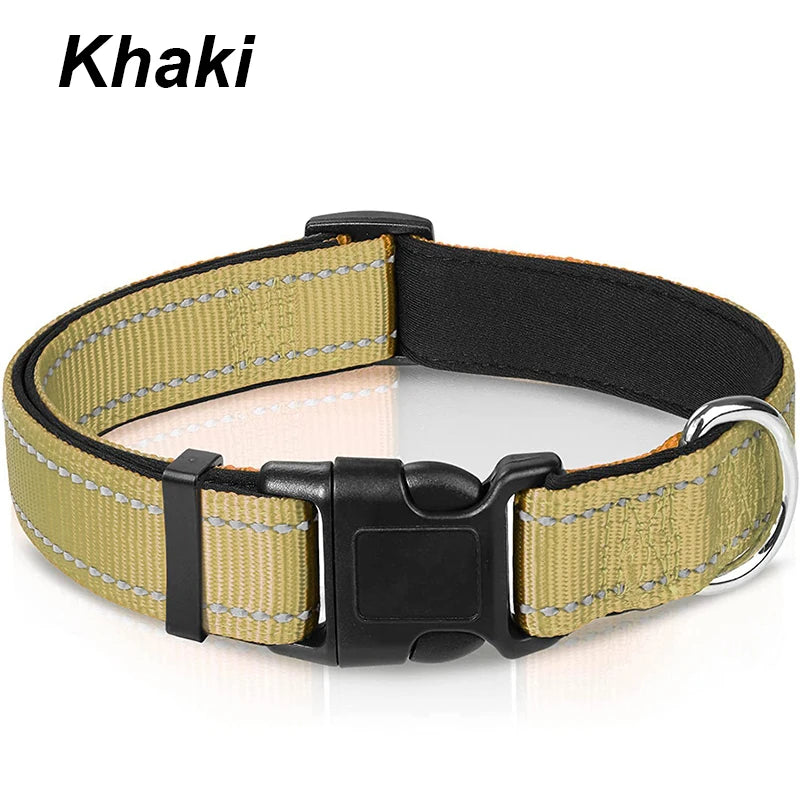 Reflective Neoprene Padded Dog Collar