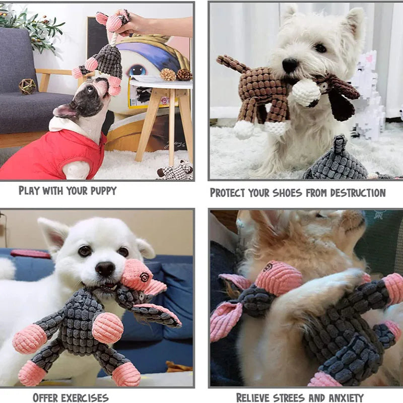 Plush Donkey Squeaky Dog Chew Toy