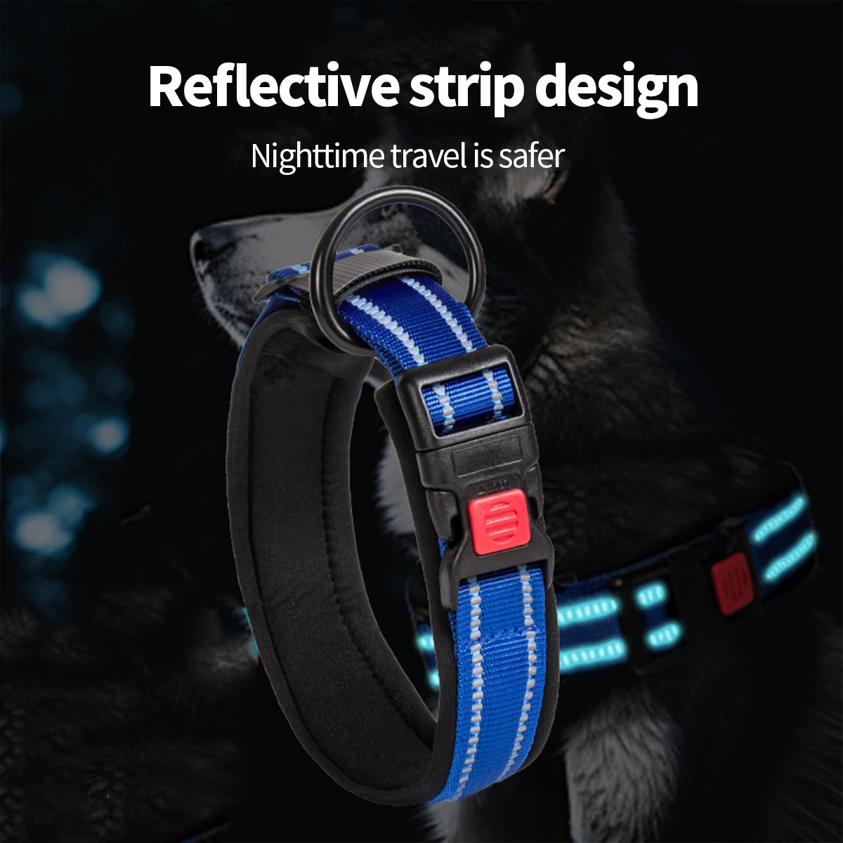 Reflective Adjustable Foam Dog Collar